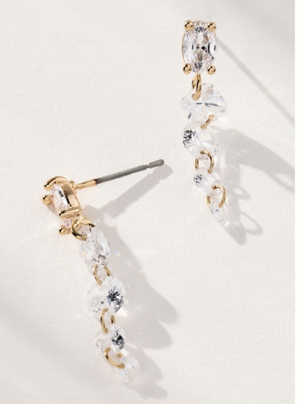 New! Anthropologie Clear Crystal Drop Earrings NWT (4005)